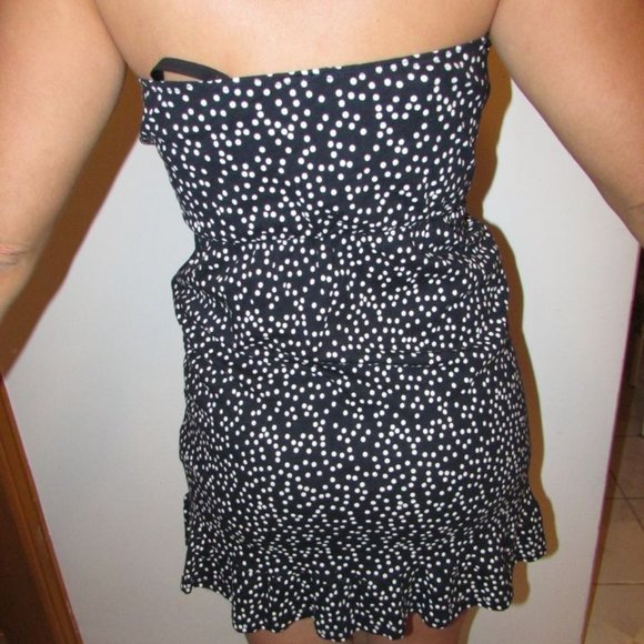 Black Strapless Summer Dress with Polka Dots Size Small/Medium - Picture 3 of 3